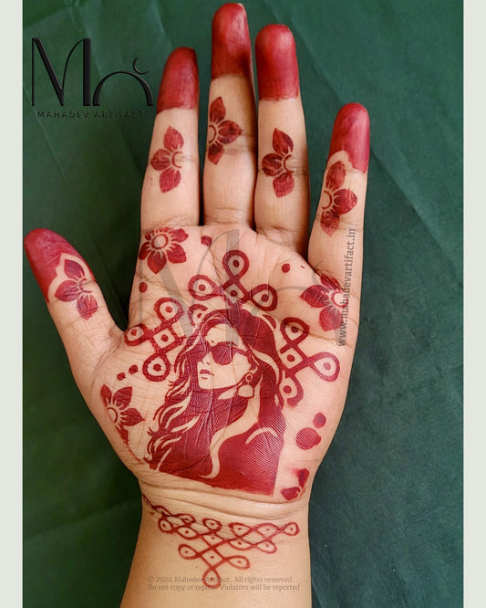 Mahadev Artifact – Fashionista Hand Stencil 🕶️ | Single hand | Single use