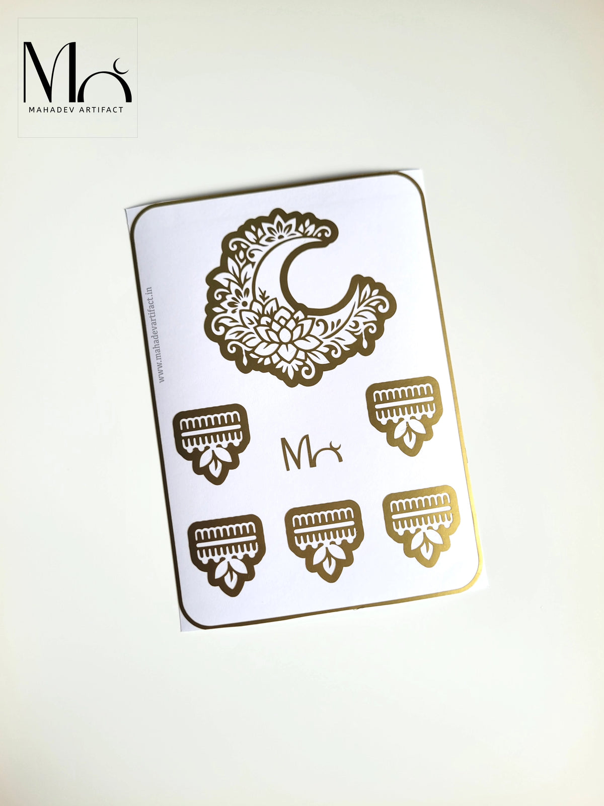 Lotus Crescent Bloom Stencil | Single Hand | Single Use