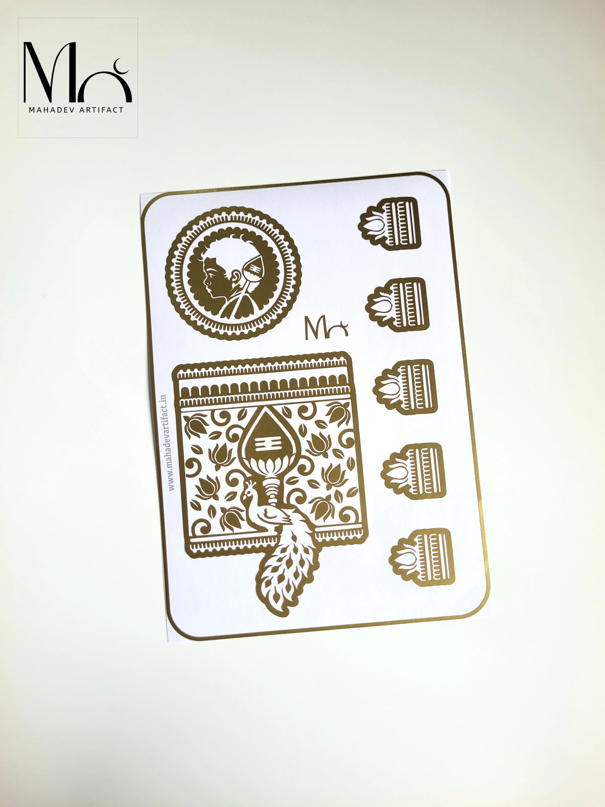 Murugar with Peacock Stencil – Single Hand | Single Use