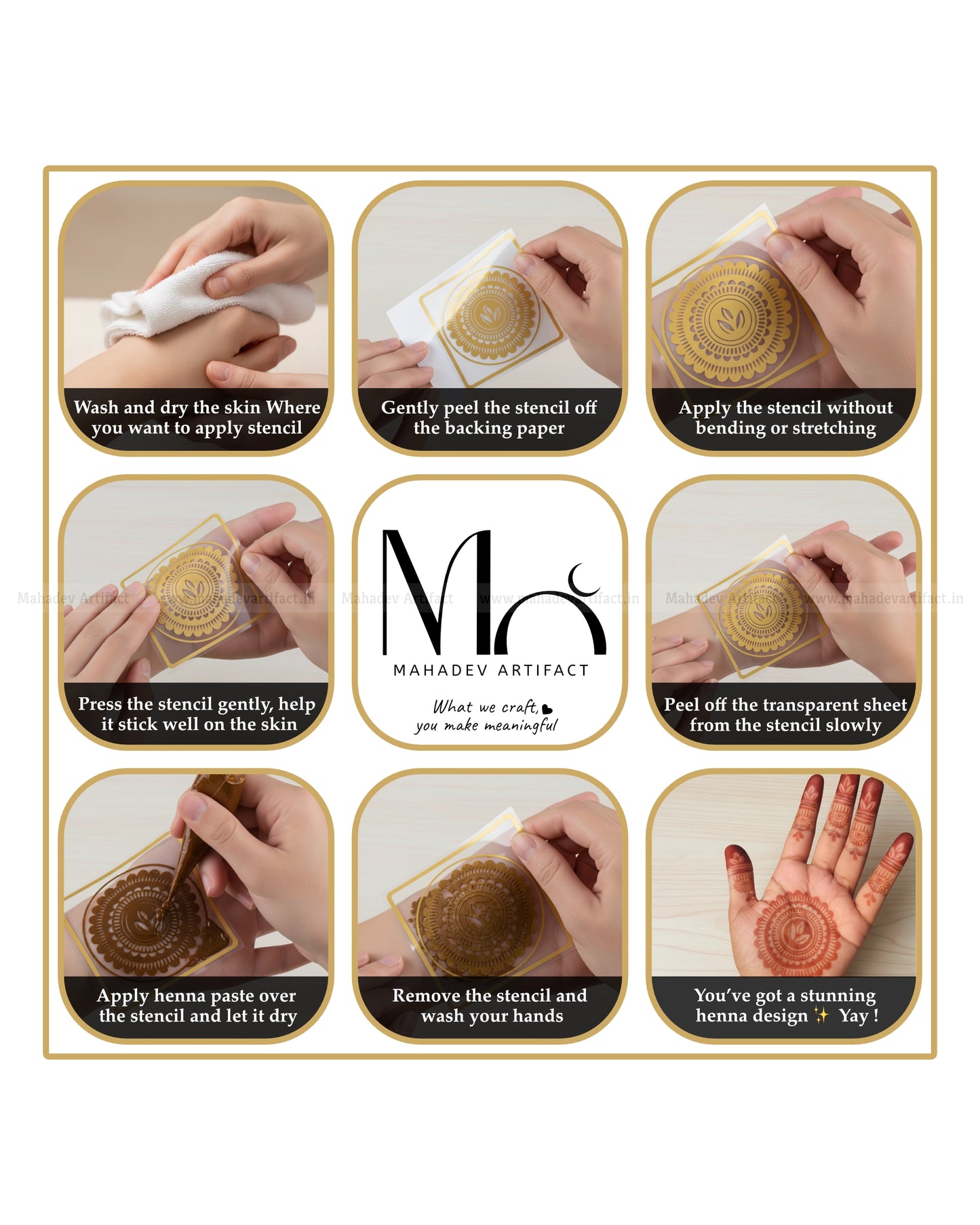 Mahadev Artifact – Murugar face stencil | Single Hand | Single Use