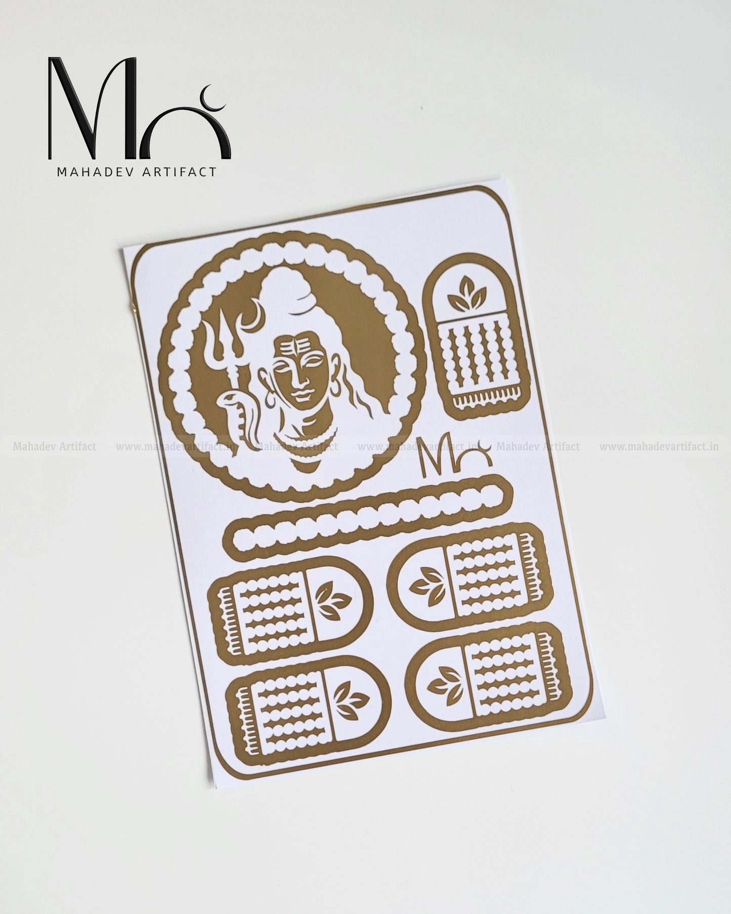 Mahadev Artifact – Lord Shiva Henna Stencil | Single Hand | Single Use