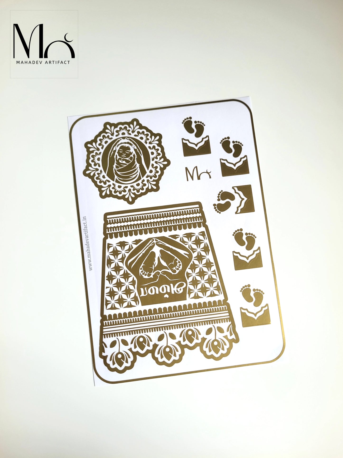 Seemantham Blessings Stencil | Single Hand | Single use