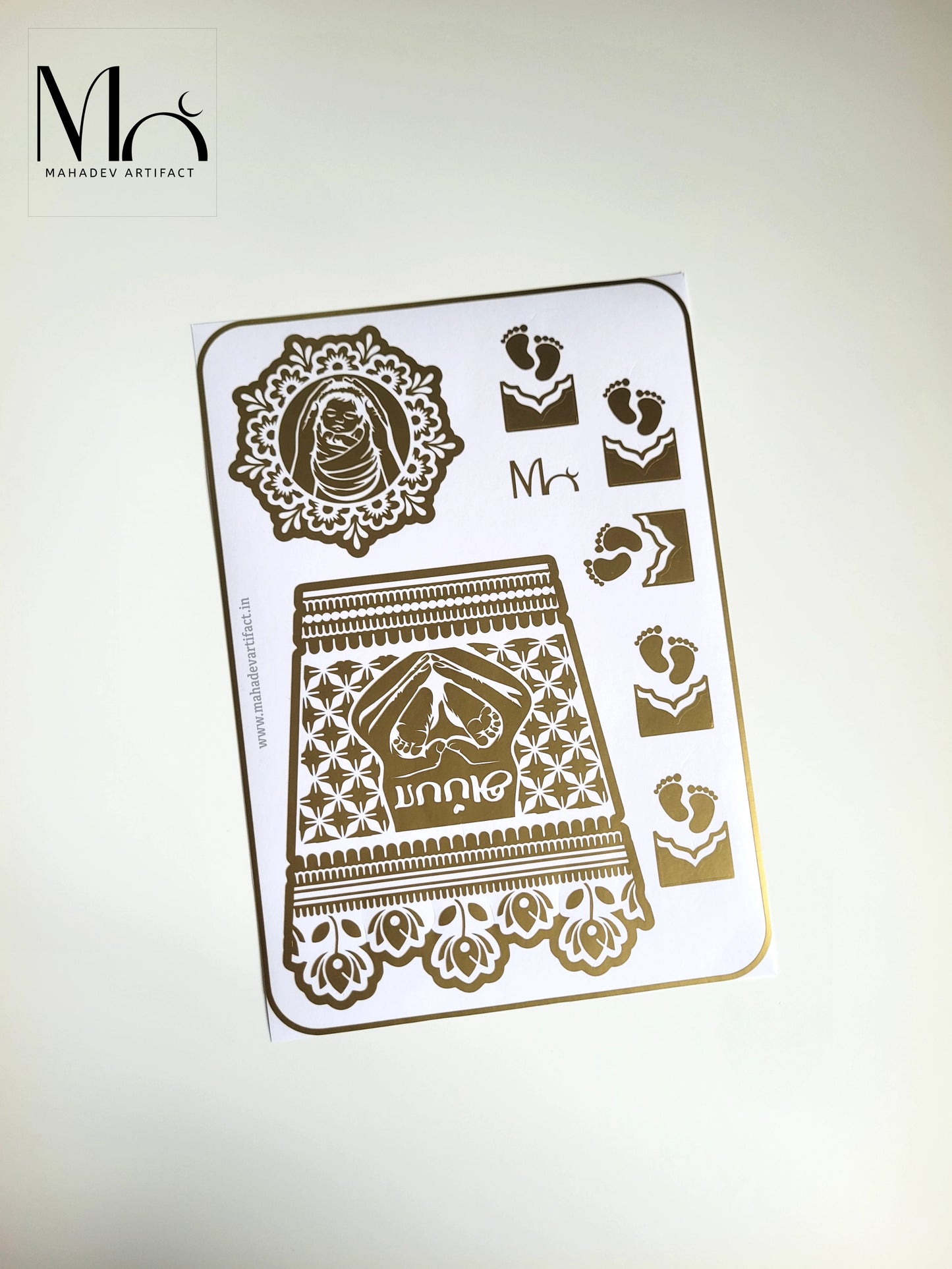 Seemantham Blessings Stencil | Single Hand | Single use
