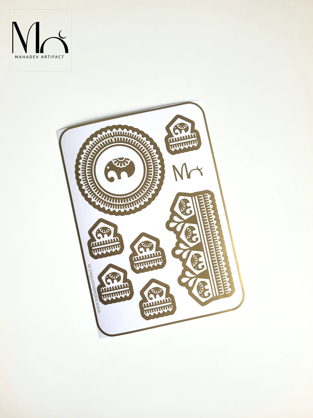 Minimal Elephant Mandala Stencil | Single Hand | Single Use