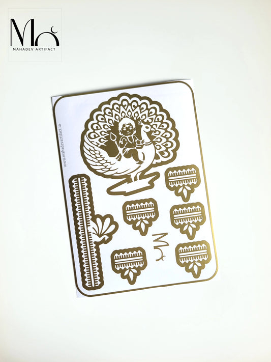 Vel Muruga on Mayil Stencil | Single Hand | Single Use