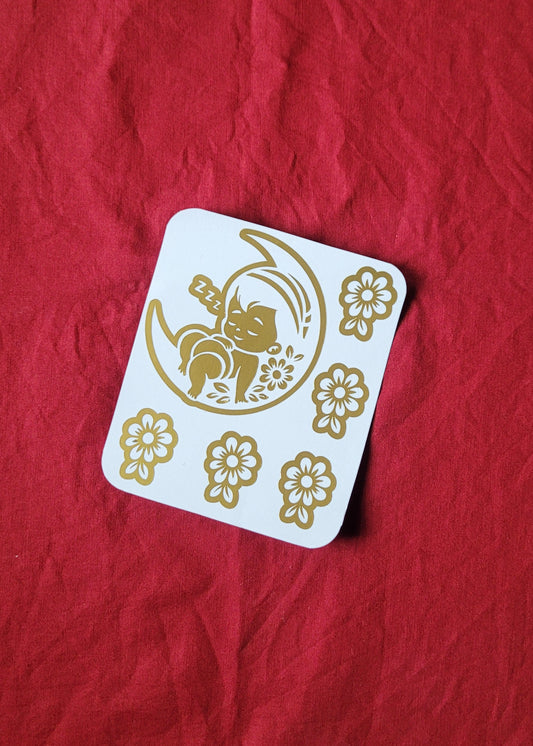 Madadev artifact - Baby moon Henna stencil | Single hand